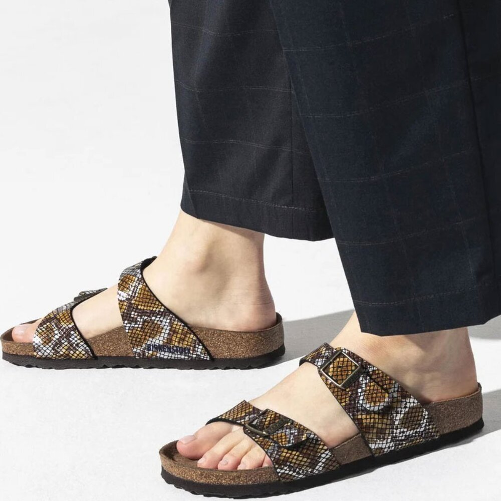 Birkenstock Sydney Birko-Flor Python Brown Sandals